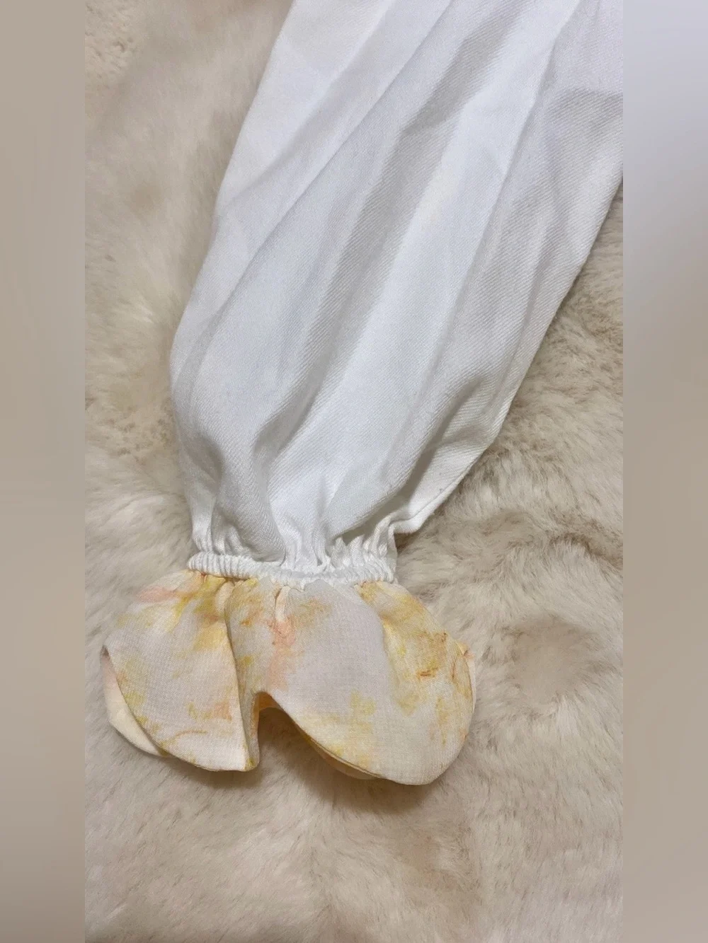 White Blouse with Floral Peter Pan Collar
